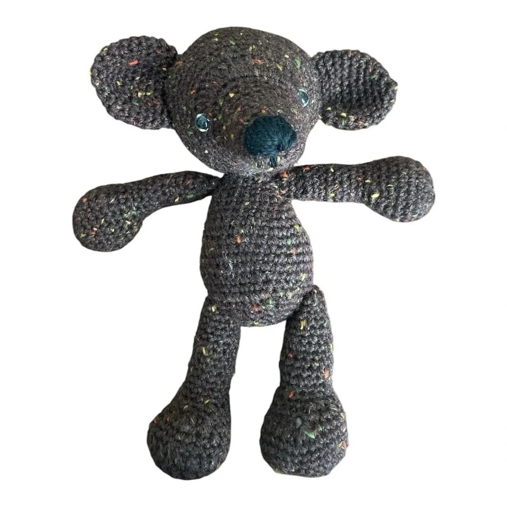 Handmade Crocheted Mouse Stuffed Doll‎ Amigurumi Dark Brown Toy Crochet Animal